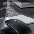 2 4g Wireless Mouse Bluetooth compatible Rgb Rechargeable Mute Led Backlight Ergonomic Gaming Mouse For Laptops silver