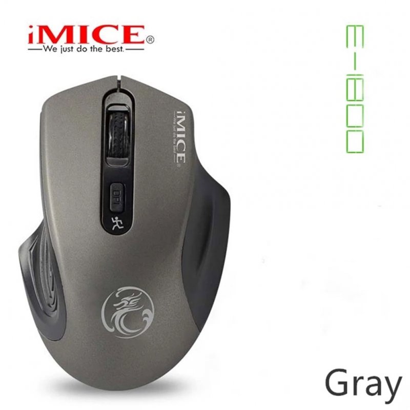 2.4g Wireless  Mouse For Laptop Pc Adjustable 1600 Dpi Usb Gaming Mice Computer Ergonomic Design grey