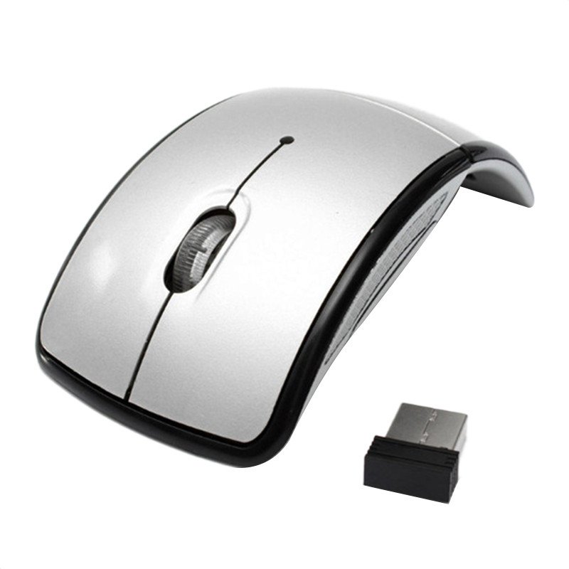 2.4g Wireless Mouse Portable Foldable Notebook Computer Accessory Silver