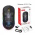 2 4g Wireless  Mouse Rgb Luminous Wireless Gaming Type c Rechargeable Mouse black