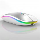 2 4g Wireless Mouse Usb Rechargeable Bluetooth compatibel Rgb Silent Ergonomic Mouse With Backlight Compatible For Laptop Ipad silver