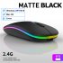 2 4g Wireless Mouse Usb Rechargeable Bluetooth compatibel Rgb Silent Ergonomic Mouse With Backlight Compatible For Laptop Ipad black