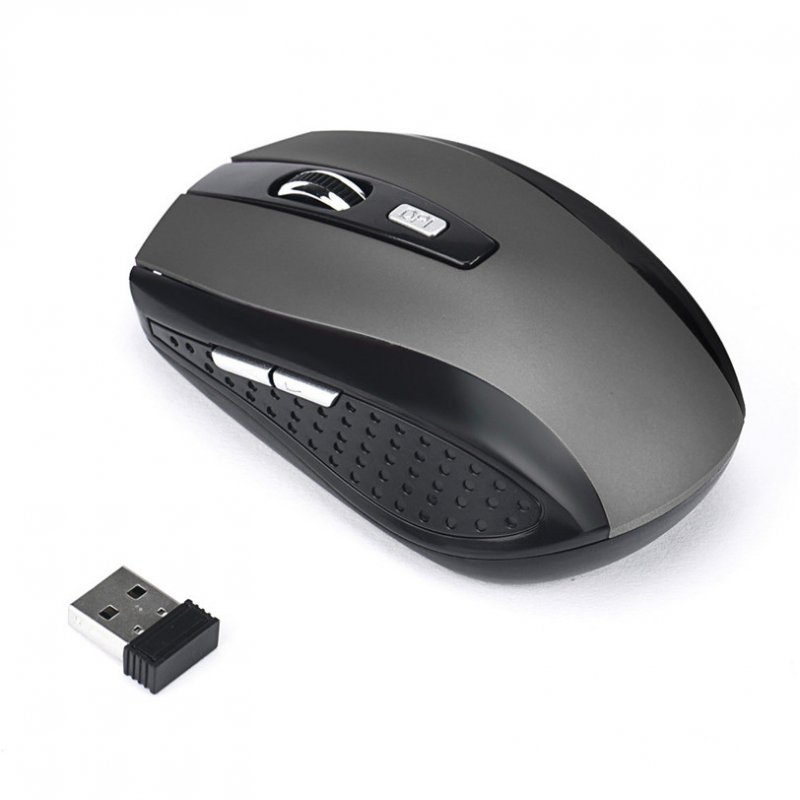 2.4ghz Computer Mouse Portable 6 Keys Usb Receiver Wireless Gaming Mouse gray