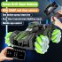 2 4ghz RC Stunt Car with Camera Multi functional Rechargeable Drift Car with Music Spray Green