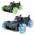 2 4ghz RC Stunt Car with Camera Multi functional Rechargeable Drift Car with Music Spray Green