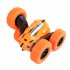 2 4ghz Remote Control Car Double Sided Tumbling 360 Degree Rotating Stunt Car With Light Gifts For Children orange