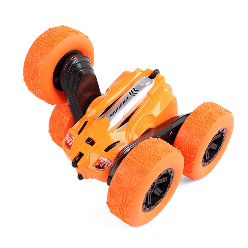 2.4ghz Remote Control Car Double Sided Tumbling 360 Degree Rotating Stunt Car With Light Gifts For Children orange