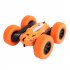 2 4ghz Remote Control Car Double Sided Tumbling 360 Degree Rotating Stunt Car With Light Gifts For Children orange
