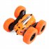 2 4ghz Remote Control Car Double Sided Tumbling 360 Degree Rotating Stunt Car With Light Gifts For Children orange