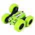 2 4ghz Remote Control Car Double Sided Tumbling 360 Degree Rotating Stunt Car With Light Gifts For Children green