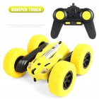 2.4ghz Remote Control Car Double Sided Tumbling 360 Degree Rotating Stunt Car With Light Gifts For Children yellow
