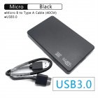 2.5 Inch External Hard Drive Enclosure USB 3.0 5Gbps Hard Drive Case Adapter Tool-Free Portable For SATA HDD SSD black