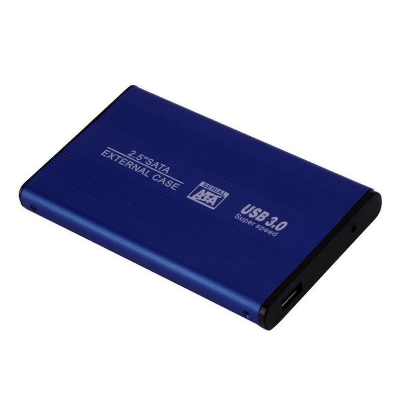 2.5 Inch USB 2.0/3.0 SATA External Mobile Hard Disk Box HDD Aluminum Alloy Shell Adapter Case Enclosure Box for PC Laptop Notebook Blue USB3.0