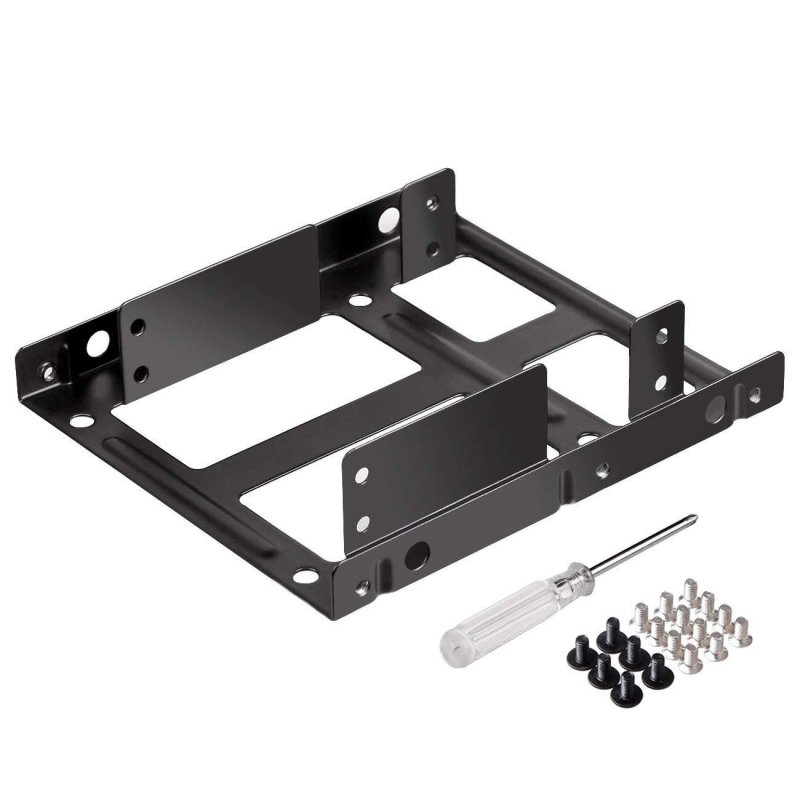 2.5 Inch to 3.5 Inch External HDD SSD Metal Mounting Kit Adapter Bracket with SATA Data Power Cables & Screws Without line