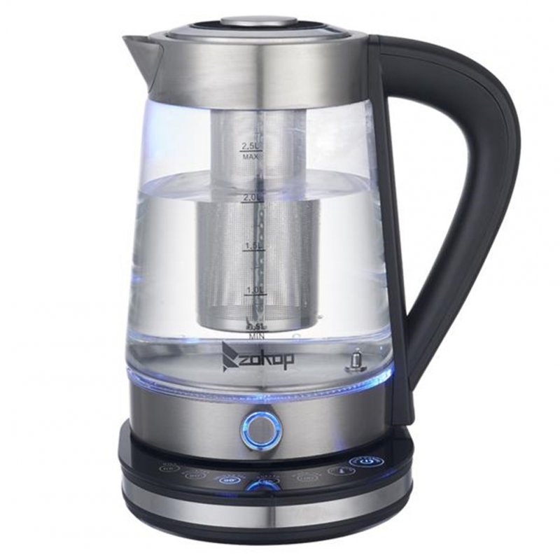 2.5L Electric Glass Kettle HD-2005D 110V 1500W Fast Boiling Stainless Steel Hot Water Heater with Filter U.S. plug