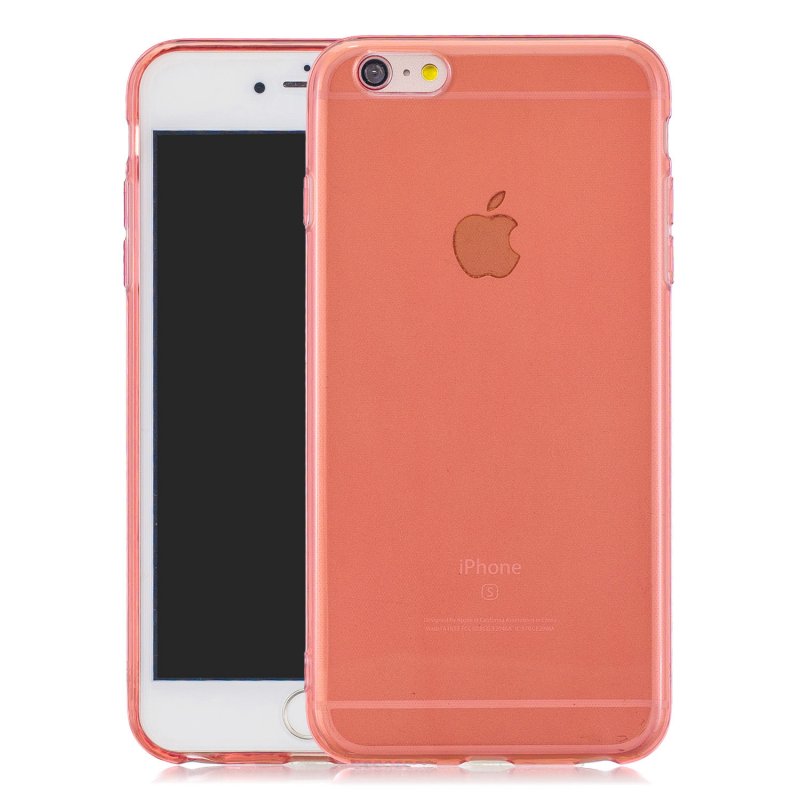 for iPhone 6/6S / 6 Plus/6S Plus / 7/8 / 7 Plus/8 Plus Clear Colorful TPU Back Cover Cellphone Case Shell Red