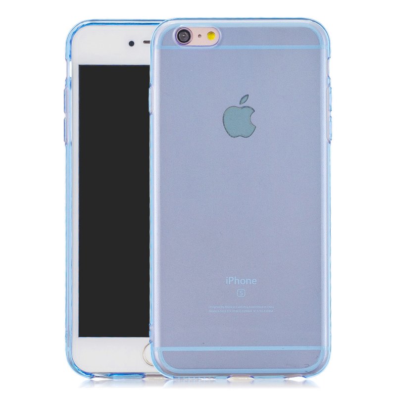 for iPhone 6/6S / 6 Plus/6S Plus / 7/8 / 7 Plus/8 Plus Clear Colorful TPU Back Cover Cellphone Case Shell Light blue