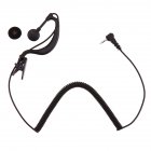 2.5mm Receiver Listen Only Single Ear Earphone Soft Flexible Ear Hook Earpiece Headset for Motorola Black