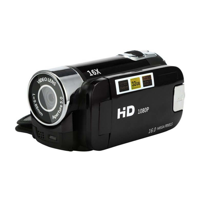 2.7 inch LCD Screen 16X Digital Zoom Video Camcorder HD Handheld Digital Camera  black EU plug