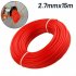 2 7mm 15m Nylon  Cord For Lawn Mower Trimmer Head 77656 Replacement Parts Red