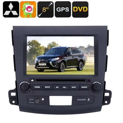 2 DIN車DVDプレーヤー三菱アウトランダー -  8インチHDディスプレイ、Android OS、クアッドコアCPU、リージョンフリーDVD、3Gサポート、GPS ...