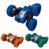 2 In 1 2 4G RC Car Double Sided Rolling Electric Tank Car Rechargeable Remote Control Stunt Vehicle Toys For Birthday Christmas Gifts dark green