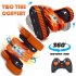 2 In 1 2 4G RC Car Double Sided Rolling Electric Tank Car Rechargeable Remote Control Stunt Vehicle Toys For Birthday Christmas Gifts dark green