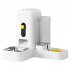 2 In 1 Automatic Food And Water Dispenser Gravity Water Bowl Automatic Pet Feeder And Water Dispenser Set For All Sizes Pets Cats Dogs boxed White