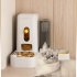 2 In 1 Automatic Food And Water Dispenser Gravity Water Bowl Automatic Pet Feeder And Water Dispenser Set For All Sizes Pets Cats Dogs boxed White