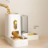 2 In 1 Automatic Food And Water Dispenser Gravity Water Bowl Automatic Pet Feeder And Water Dispenser Set For All Sizes Pets Cats Dogs boxed White