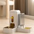 2 In 1 Automatic Food And Water Dispenser Gravity Water Bowl Automatic Pet Feeder And Water Dispenser Set For All Sizes Pets Cats Dogs boxed White