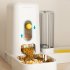 2 In 1 Automatic Food And Water Dispenser Gravity Water Bowl Automatic Pet Feeder And Water Dispenser Set For All Sizes Pets Cats Dogs boxed White