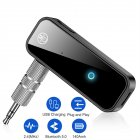 2 In 1 C28 Bluetooth 5.0 Audio  Adapter Wireless 3.5mm Aux Car Receiver Computer Tv Projector Transmitter Receiver black
