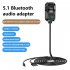 2 In 1 Car Bluetooth compatible Wireless Audio Adapter Transmitter Receiver 3 5mm Aux Adapter Support Calling black