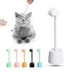 2 In 1 Cat Hair Removal Brush Cute Cat Ear Shape Grooming Comb Massager Brush Toys With Display Stand White