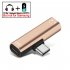 2 In 1 Earphone  Charging  Cable  Converter  Usb 3 5 To Type C Otg Adapter  Compatible For Macbookpro Xiaomi Huawei Type c black