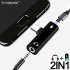 2 In 1 Earphone  Charging  Cable  Converter  Usb 3 5 To Type C Otg Adapter  Compatible For Macbookpro Xiaomi Huawei Type c black