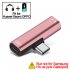 2 In 1 Earphone  Charging  Cable  Converter  Usb 3 5 To Type C Otg Adapter  Compatible For Macbookpro Xiaomi Huawei Type c black