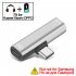 2 In 1 Earphone  Charging  Cable  Converter  Usb 3 5 To Type C Otg Adapter  Compatible For Macbookpro Xiaomi Huawei Type c black