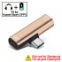 2 In 1 Earphone  Charging  Cable  Converter  Usb 3 5 To Type C Otg Adapter  Compatible For Macbookpro Xiaomi Huawei Type c black