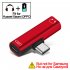 2 In 1 Earphone  Charging  Cable  Converter  Usb 3 5 To Type C Otg Adapter  Compatible For Macbookpro Xiaomi Huawei Type c black