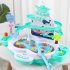 2 In 1 Electronic Fishing Game Toys With Sound Light USB Powered Maglev Track Fishing Pool Educational Toys For Kids Gifts Lake Green