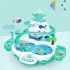 2 In 1 Electronic Fishing Game Toys With Sound Light USB Powered Maglev Track Fishing Pool Educational Toys For Kids Gifts Lake Green