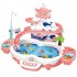 2 In 1 Electronic Fishing Game Toys With Sound Light USB Powered Maglev Track Fishing Pool Educational Toys For Kids Gifts Lake Green