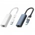 2 In 1 Ethernet Adapter USB To 1000 100Mbps Network Adapter RJ45 Wired LAN Adapter For Laptop PC 1000Mbps Silver