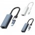 2 In 1 Ethernet Adapter USB To 1000 100Mbps Network Adapter RJ45 Wired LAN Adapter For Laptop PC 1000Mbps Silver