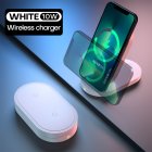 2 In 1 Folding Wireless  Charger With Indicator Lights Fast Charging Built-in Intelligent Management Chip Compatible For Iphone Huawei Samsung 10W white
