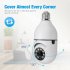 2 In 1 Home Wifi Camera Light Bulb 360 Degree Ip66 Waterproof Wireless Two Way Voice Intercom Security Camera White English