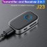 2 In 1 J23 Bluetooth compatible 5 0 Audio  Transmitter  Receiver Built in Microphone Noise Cancelling Wireless Audio Adapter Converter black
