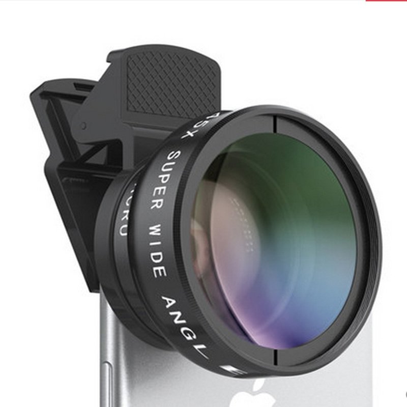 2 In 1 Macro-lens 0.45x 49mm Uv Wide Angle External Micro Len Professional Hd Phone Camera Lens black